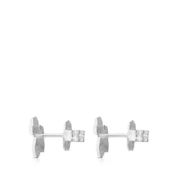Silver TOUS Hill Earrings Bear motif 1cm.