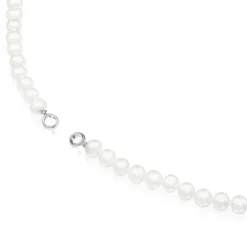 Silver TOUS Hold Necklace with Pearls 42cm.