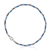Silver TOUS MANIFESTO Elastic necklace/bracelet with blue and lilac cord