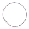 Silver TOUS MANIFESTO Elastic necklace/bracelet with pink and blue cord
