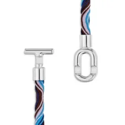 Silver TOUS MANIFESTO Elastic necklace/bracelet with blue and lilac cord