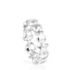 Silver TOUS Mini Icons Ring with Bear, Heart and Flower motifs