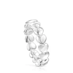 Silver TOUS Mini Icons Ring with Heart motifs