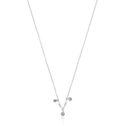 Silver TOUS New Motif Necklace with gemstones and pearls