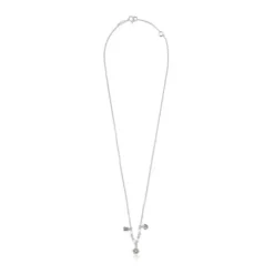 Silver TOUS New Motif Necklace with gemstones and pearls
