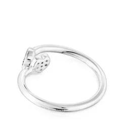 Silver TOUS New Motif Open Ring with sapphire and amethyst motifs