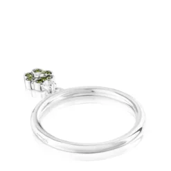 Silver TOUS New Motif Ring with chrome diopside flower