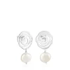 Silver TOUS Rosa d'Abril Earrings with pearls