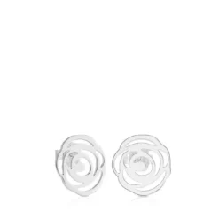 Silver TOUS Rosa d'Abril Earrings 1,5cm.