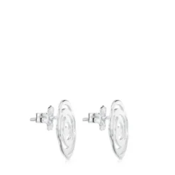 Silver TOUS Rosa d'Abril Earrings 1,5cm.
