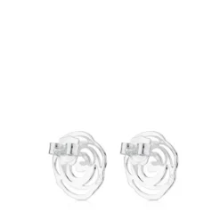 Silver TOUS Rosa d'Abril Earrings 1,5cm.