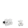 Silver TOUS Super Power Earrings with Pearls Bear motif