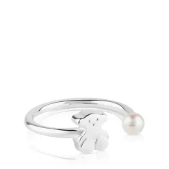 Silver TOUS Sweet Dolls Ring with pearl