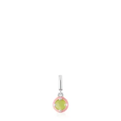 Silver TOUS Vibrant Colors Pendant with chalcedony and pink enamel