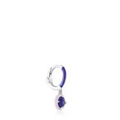 Silver TOUS Vibrant Colors Hoop earring with sodalite and enamel