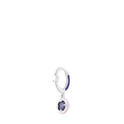 Silver TOUS Vibrant Colors Hoop earring with sodalite and enamel