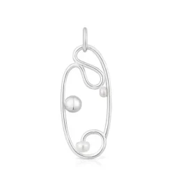 Silver Tsuri Pendant with cultured pearls