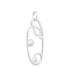 Silver Tsuri Pendant with cultured pearls