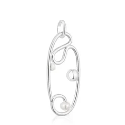 Silver Tsuri Pendant with cultured pearls