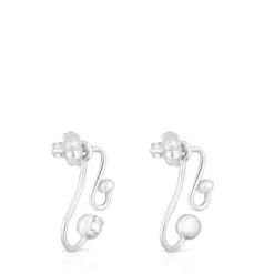 Silver Tsuri Two-piece earrings with cultured pearls