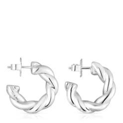 Silver Twisted Earrings