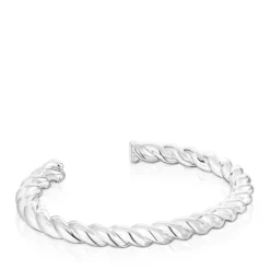 Silver Twisted Rigid Bracelet