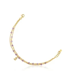 Silver vermeil and amethyst Bracelet Bold Bear