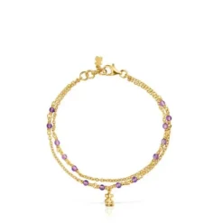Silver vermeil and amethyst Bracelet Bold Bear