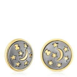 Silver vermeil and dark silver Twiling Earrings