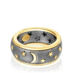 Silver vermeil and dark silver Twiling Ring