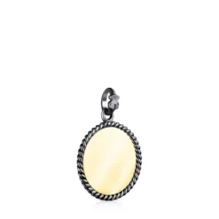 Silver Vermeil and Dark Silver Minne Pendant
