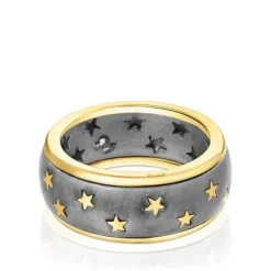 Silver vermeil and dark silver Twiling Ring