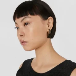 Silver vermeil and dark silver Twiling Hoop earrings