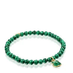 Silver Vermeil and Malachite Icon Color Bracelet