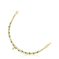 Silver vermeil and malachite Bracelet Bold Bear