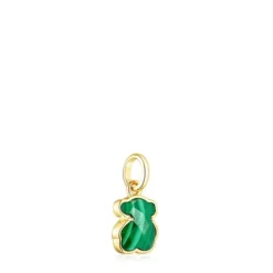 Silver Vermeil and Malachite Icon Color Pendant
