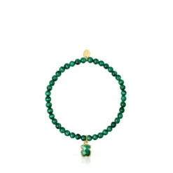 Silver Vermeil and Malachite Icon Color Bracelet