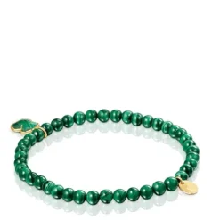 Silver Vermeil and Malachite Icon Color Bracelet