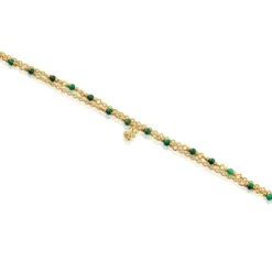 Silver vermeil and malachite Bracelet Bold Bear