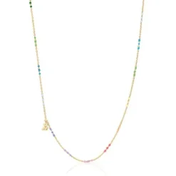 Silver vermeil Bold Bear Necklace with enamel