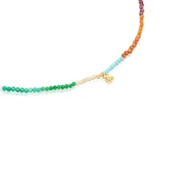 Silver vermeil Bold Bear Necklace with gemstones