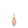Silver Vermeil Fragile Nature Pendant with Gemstones