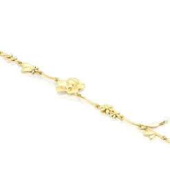 Silver Vermeil Fragile Nature flowers Bracelet with Pearl