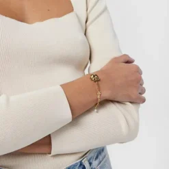 Silver Vermeil Fragile Nature flowers Bracelet with Pearl