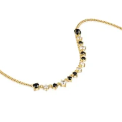 Silver Vermeil Glaring Necklace with Onyx and Zirconia