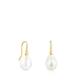 Silver Vermeil Gloss droplet Earrings with Pearl
