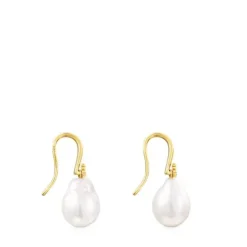 Silver Vermeil Gloss droplet Earrings with Pearl