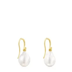 Silver Vermeil Gloss droplet Earrings with Pearl
