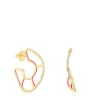 Silver vermeil Gregal hoop earrings with topazes
