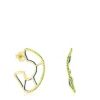 Silver vermeil Gregal hoop earrings with chrome diopside
